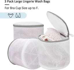 3 stuks - bh-waszakje - mesh waszakken - wasmachine zakken - voor delicate was - fijnmazige lingerie waszakken - ondergoed waszak met ritsen - voor intiem ondergoed - Cilindrische Ritsen Wasmachinetas - grijs - 15*17 cm — thumbnail 1