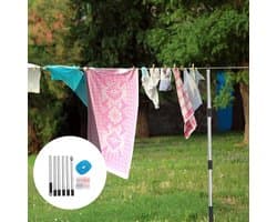 Drying Line - Clothesline Camping - Outdoor Drying - Heavy Duty Support - 10 Meter - Multicolor