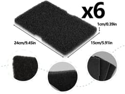aladdien - Filterdroger - Sponsfilter - Reserveonderdelen voor droger - 6 Stuks - Filterspons voor Beko en Grundig - 240 x 155 x 10 mm — thumbnail 5