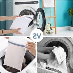 3x Mesh Waszakken 30x40cm, Wasnet voor Wasmachine, Waszak met Rits, Wit met Roze Accenten, Ideaal voor Kleding en Delicate Stoffen — thumbnail 3