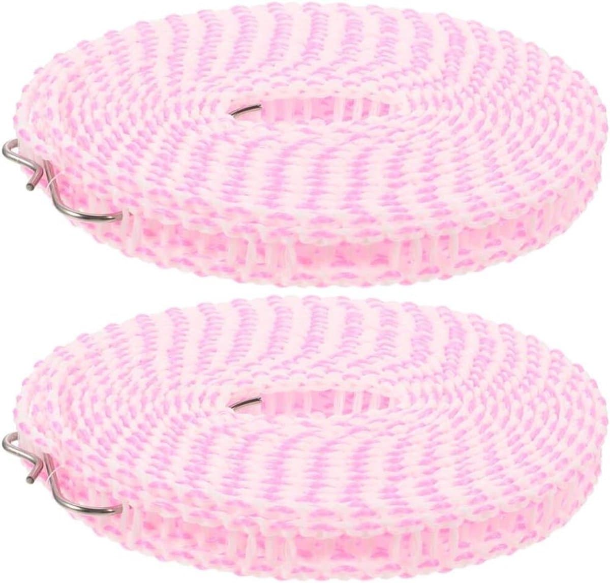 Waslijn - Drooglijn Kledinglijn - Kleding Drogen - Winddicht Antislip - 8 meter - Roze — afbeelding 1