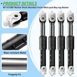 Wasmachine Schokdempers - Trillingsdempers Stabilisatoren - Wasmachine Stabiliseren - Verbeterde Vibratiecontrole - 4 stuks - Zwart — thumbnail 3