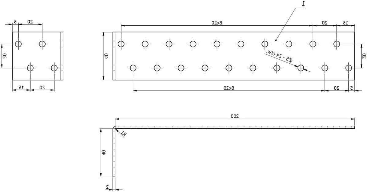 Stalen Anker - Hoekconnector Bevestiging - Beton Plaatsen - Heavy Duty Ontwerp - 200 x 40 mm - Zilver — afbeelding 1
