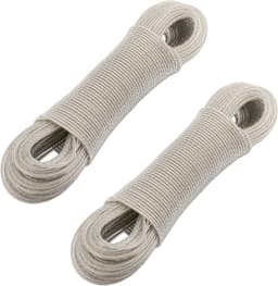 Wasknijperlijn Set - Waslijn Buiten - Kleding Drogen - Extra Sterk Staalkern - 2x 30 Meter - Transparant — thumbnail 1