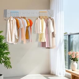 QUOVO® Wanddroogrek - Wasrek - Droogrek- Wit-11cm x 80cm x 41cm — thumbnail 4