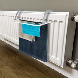 TOVBMUP Droogrek - Droogrek voor kleding - Droogrek voor schoenen van roestvrij staal voor balkons - Multifunctioneel opvouwbaar raammodel - Draagbaar opvouwbaar droogrek - geschikt voor Ophangen aan radiator, deur, douchewand of balkon - grijs — thumbnail 4
