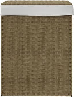 Wasmand Bamboe - Rotan Mand - Kleding Opbergen - Opvouwbaar Design - 60 cm Hoog - Beige Wit — thumbnail 4