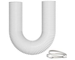 PromoHome Afzuigslang Ø75mm 3m Flexbuis Warmte-geïsoleerd Geluidsdempend met Klemmen - Wit