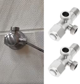 Dailygoods- Hoekventiel Dubbel 1 in 2 Uitlaten - Roestvrij Staal - Hittebestendig - Corrosiebestendig - Veilig en Duurzaam - Krasbestendig Ontwerp - Waterkraan — thumbnail 4