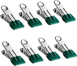 Wasknijpers - Klemmen Hangers - Kleding Drogen - Roestvrij Staal - 8 Stuks - Groen — thumbnail 1