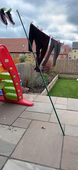 Waslijn Steunen - Kledingstokken - Buiten Droge Kleding - Uitschuifbaar Twist Lock - Tot 2.2 Meter - Groen Zwart — thumbnail 5
