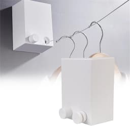 Intrekbare Waslijn - Drooglijn Kleerhanger - Was Drogen - Ruimtebesparend Ontwerp - 4.0 m - Wit — thumbnail 4