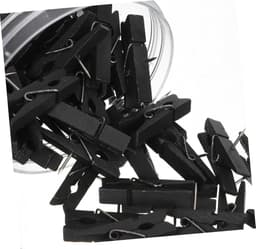 Houten Punaise Clips - Decoratieve Spelden - Foto's Bevestigen - Met Geïntegreerde Clip - 3.5x2cm - Zwart — thumbnail 5