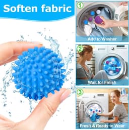 Set van 9 Drogerballen voor Wasdrogers, Wasballen voor Donsjassen, Herbruikbare Drogerballen, Droogballen, Wasballen voor Wasmachine, Drogerballen voor Huishoudelijke Kleding (Blauw, Wit, Paars) — thumbnail 4