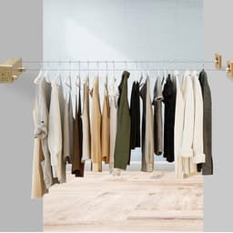 Intrekbare Waslijn - Droogrek Waslijn - Kleding Drogen - Dubbele Lijn - 4.2m - Goud — thumbnail 4