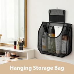 Wasknijperzak - Opbergmand - Wassen Organiseren - Met Hanger - 30 x 30 x 10 cm - Zwart — thumbnail 2