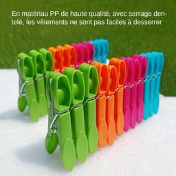 Kledingklemmen - Wasknijpers - Kleding Drogen - Sterke Klemkracht - 12 stuks - Gemengde Kleur — thumbnail 2