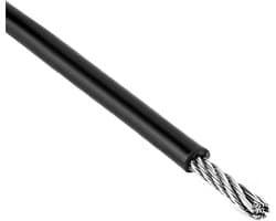 Gecoate Staalkabel - Waslijn Kabel - Buiten Drogen - Roestvrij Staal - 50 Meter - Zwart