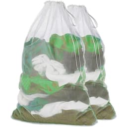Wasnet voor Wasmachine - Ultra-fijn Mesh Waszak - Beschermende Trekkoordzak - Reisset Waszakken - Voor Bovenkleding, Lingerie, Sokken, Panty's, Baby kleding - Wit - 60x90cm - 2 stuks — thumbnail 1