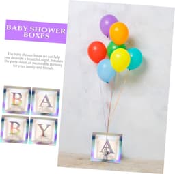 1set Transparante Shower Dozen Met Letters Decoratieve Ballon Dozen Voor Feestjes Perfecte Achtergrond Voor Foto Makkelijk Te Monteren Decoratie Voor Babyfeestjes Verjaardagen — thumbnail 3