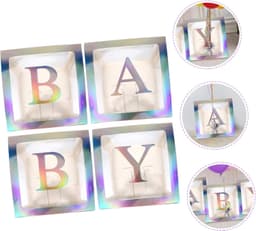 1set Transparante Shower Dozen Met Letters Decoratieve Ballon Dozen Voor Feestjes Perfecte Achtergrond Voor Foto Makkelijk Te Monteren Decoratie Voor Babyfeestjes Verjaardagen — thumbnail 5
