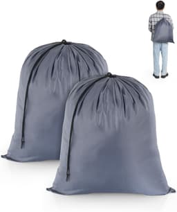 Vouwbare waszakken voor onderweg, 2 stuks, scheurbestendig, ideaal voor camping, vakantie en studenten, 50cm x 60cm, grijs — thumbnail 1