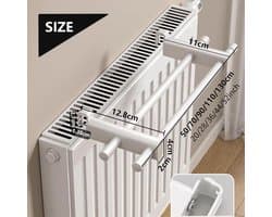 Radiatordroogrek Met Dubbele Stangen – Hittebestendig Tot 120°C En 50 cm – Energiebesparend En Geschikt Voor Paneel- En Schijfradiatoren – Zwart