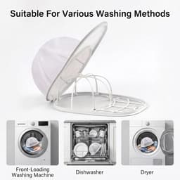 Cap Washer - 2 stuks - Beschermt Petten tegen Vervorming - Inclusief waszak met ritssluiting - Wasaccessoire - Voor Platte en Gebogen Petten - wit — thumbnail 5
