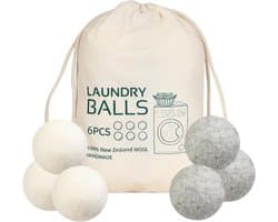 Droogballen, set van 6 drogerballen voor wasdroger, woldrogerballen, dons, drogerballen, natuurlijke wasverzachter, wasballen voor wasdrogers