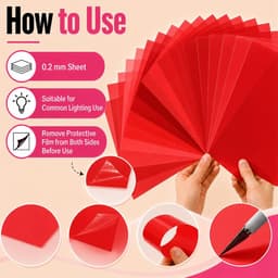 8 Stuks Hittebestendige Folie, Gel Lichtfilter Rood, Transparante Kleurfolie voor Kleurcorrectie, Fotostudio, Fotolamp, LED-Lamp, Projector, Studioflitser en Koplamp — thumbnail 4