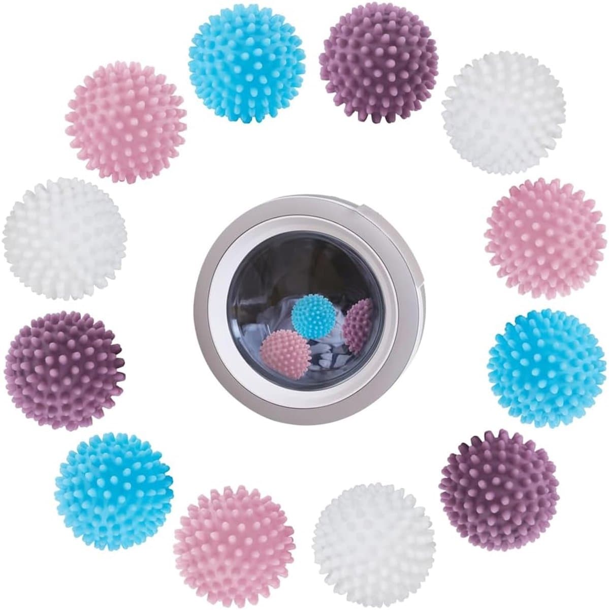 SnelShoppen - 12 stuks Drogerballen, Herbruikbare Wasballen voor Wasmachine, Droogballen voor Kledingreiniging, Ideaal voor Thuisgebruik, Milieuvriend — afbeelding 1