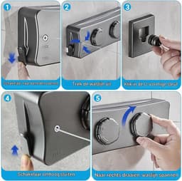 Waslijn, 5.1m verstelbaar waslijn voor binnen, dubbelewaslijn perforator en wandhouder voor balkon, binnen, keuken, badkamer — thumbnail 5