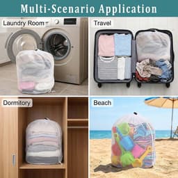 5-delige wasnet set voor de wasmachine, fijne gaas waszakken met trekkoord, ideaal voor delicate kleding en sweaters — thumbnail 2
