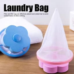 Waszakken voor de wasmachine 4 stuks - Herbruikbaar - Filter voor pluizen en dierenharen - Blauw en roze — thumbnail 2