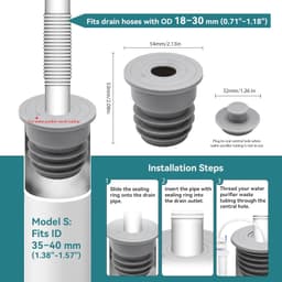 Wasmachine afvoeradapter 2 stuks - siliconen - universele maat - geschikt voor verschillende afvoeren - Luxento — thumbnail 4