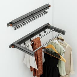 Folding Stainless Steel Drying Rack Balcony Tumble Dryer Extendable for Balcony - ShopVlot — thumbnail 1