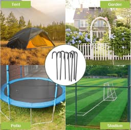 Zware Grondankers voor Trampoline en Tent - 40 cm, Set van 10, Gegalvaniseerde Haken, Tuinpinnen en Stabiliteitsankers voor Camping en Buitenactiviteiten — thumbnail 4
