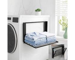 KZQ Magnetische opvouwbare wasmachine organizer en plank - Ruimtebesparend voor koelkast badkamer keuken en camper - Eenvoudig te bevestigen - Zwart