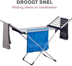 Elektrisch Droogrek - Wasrek Inklapbaar - Aluminium - Grijs — thumbnail 5