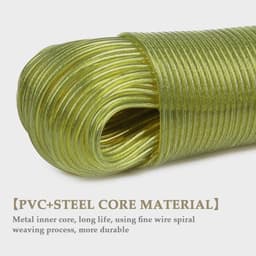 Waslijn met stalen kern - Stabiel droogkoord - Kleding drogen - Weerbestendig PVC coating - 50 meter lengte - Geel — thumbnail 3
