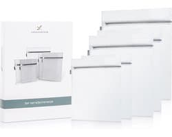 Set van 5 Wasnetjes - Grijs - 50 x 60 cm - Nylon met Verborgen Ritssluiting - Voor Ondergoed, Sokken en Jassen