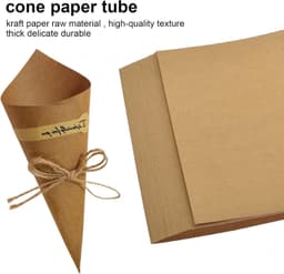 Kegelzakjes - Bruin - 15 x 15 cm - Kraftpapier met Jute Koord en Stickers - Voor Bruiloften en Feestjes — thumbnail 2
