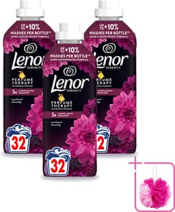 3 x Lenor – Wasverzachter – Lotus Flower & Diamond Figs – 32 Wasbeurten – 675 ml - Bulkverpakking - Wasverzachter - Douchemop - Wasmachine — thumbnail 1