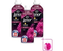 3 x Lenor – Wasverzachter – Lotus Flower & Diamond Figs – 32 Wasbeurten – 675 ml - Bulkverpakking - Wasverzachter - Douchemop - Wasmachine