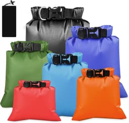 6 stuks waterdichte opbergzakken, ultralichte pakzakken, dry bag set, 1,5/2,5/3/3,5/5/8 l, waterdichte droogtassen voor reizen, boottochten, zwemmen, wandelen, outdoor kamperen — thumbnail 1
