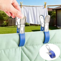 6 stuks grote roestvrijstalen clips, 12 cm zware kleding Pegs voor dekbedden, handdoeken en wasgoed — thumbnail 4