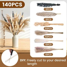 Gedroogd Pampasgras, 140 stuks Pampasdecoratie — thumbnail 4