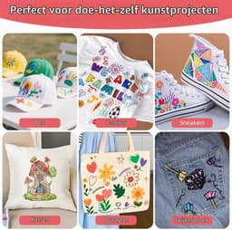 30 Textielstiften, Machinewasbaar, Niet-giftige Textielmarker, Wasbare Set met Fijne Punt, Textielverfstiften, Hobbystiften, Permanente Textielmarker Voor T-shirts, Jeans, Stoffen Tassen — thumbnail 3