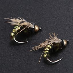 Fishing Forel Fly, 40 stuks levensechte vliegvissen Fly Trout Fly Lures Hook Fly Fishing Kit Box (Golden) — thumbnail 2