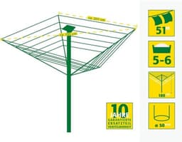Droogmolen met voet voor camping en thuis - Staand wasrek - Inklapbaar droogrek - stevige constructie — thumbnail 2